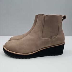 NEW Eileen Fisher Luv Ankle Bootie Womens 10 Brown Leather Chelsea Fall Wedge
